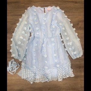 Baby blue Pom Pom dress
